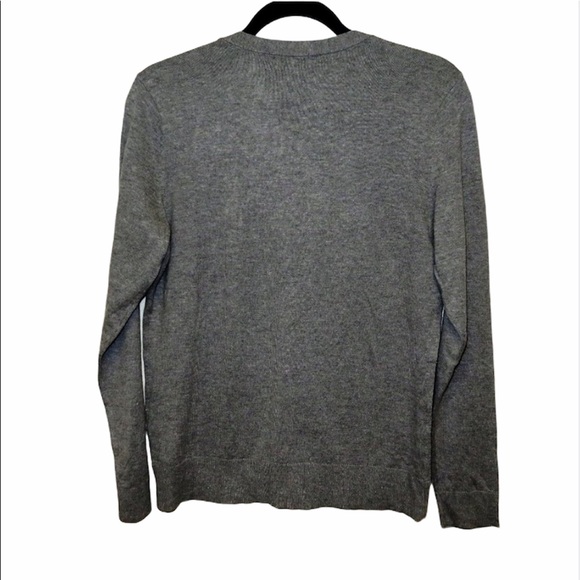 7th Avenue Gray Front Button V Neck Cardigan - Picture 2 of 8